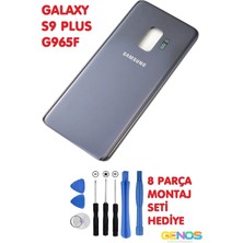 Genos Samsung Galaxy S9 Plus G965F Arka Cam Kapak Batarya Pil Kapağı Gri + Montaj Set