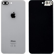 Genos Apple Iphone 8 Plus Uyumlu Arka Kapak Kamera Camlı Beyaz