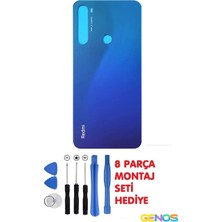 Genos Xiaomi Redmi Note 8 Arka Cam Kapak Batarya Pil Kapağı + Montaj Set Mavi