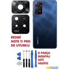 Genos Xiaomi Redmi Note 11 Pro 5g Arka Kamera Camı Kamera Camı Lensi + Montaj Set