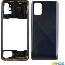 Genos Samsung Galaxy A71 Uyumlu Batarya Kapağı (Siyah) (SN808023)