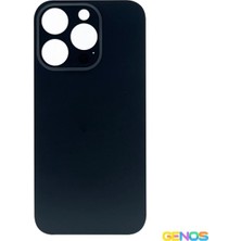 Genos iPhone 14 Pro Uyumlu Geniş Kamera Delikli Batarya Kapağı (Siyah) (SN808493)