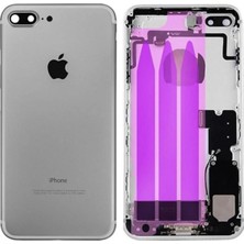 Genos Iphone 7 Plus Uyumlu Dolu Kasa Beyaz(Açık Gri) Şarj Soketi+On Off Flex+Ses Flex Üstünde