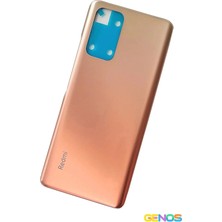 Genos Xiaomi Redmi Note 10 Pro Uyumlu Arka Cam Pil Kapağı Batarya Kapağı Gold Bakır