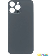 Genos iPhone 13 Pro Max Uyumlu Geniş Kamera Delikli Batarya Kapağı (Grafik Siyah) (SN808328)
