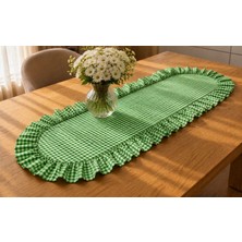 Şah Textile Design Oval Fırfırlı Pötikareli Runner 40X110