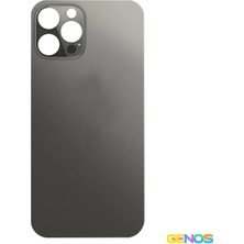 Genos iPhone 12 Pro Max Uyumlu Geniş Kamera Delikli Batarya Kapağı (Gümüş) (SN808229)