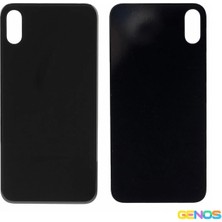 Genos iPhone x Uyumlu Geniş Kamera Delikli Batarya Kapağı (Siyah) (SN807850)