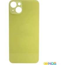 Genos iPhone 14 Plus Uyumlu Geniş Kamera Delikli Batarya Kapağı (Sarı) (SN808489)