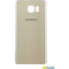 Genos Samsung Galaxy Note 5 N920 Uyumlu Arka Kapak Pil Kapağı Batarya Kapağı Cam Gold