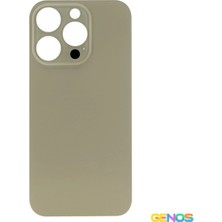 Genos iPhone 14 Pro Uyumlu Geniş Kamera Delikli Batarya Kapağı (Altın/dore) (SN808492)