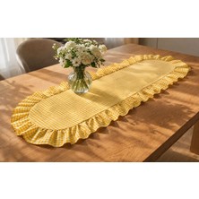 Şah Textile Design Oval Fırfırlı Pötikareli Runner 40X110
