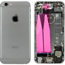 Genos Iphone 6s Uyumlu Dolu Kasa Siyah (Koyu Gri) Şarj Soketi+On Off Flex+Ses Flex Üstünde