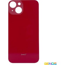 Genos iPhone 14 Uyumlu Geniş Kamera Delikli Batarya Kapağı (Kırmızı) (SN808480)
