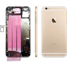 Genos Iphone 6 Plus Uyumlu Dolu Kasa Rose Gold (Bakır Renk) Şarj Soketi+On Off Flex+Ses Flex Üstünde