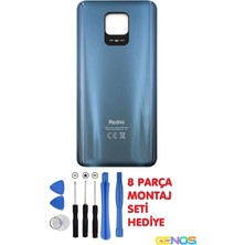 Genos Xiaomi Redmi Note 9 Pro/note 9s Arka Cam Kapak Batarya Pil Kapağı + Montaj Set Koyu Gri