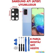 Genos Samsung Galaxy A71 (A715F) Arka Kamera Camı Kamera Camı Lensi + Montaj Set