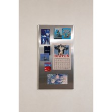 Raz Fold Manyetik Metal Pano Duvar Panosu - Çerçevesiz Çift Bükümlü Metal Not ve Fotoğraf Panosu - Magnet Panosu