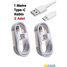 Genos Xiaomi Redmi Note 7 8 9 Mi 8 Mi8 Lite Mi 9 MI9T Uyumlu Hızlı Şarj Data Kablosu Type C 3.0A 2 Adet