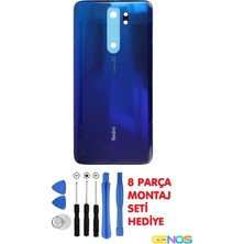 Genos Xiaomi Redmi Note 8 Pro Arka Cam Kapak Batarya Pil Kapağı +Montaj Set Lacivert