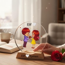 Keyfim Shop Kişiye Özel Romantik Çift Tasarımlı Dekoratif Gece Lambası, Sevgiliye Özel Hediye