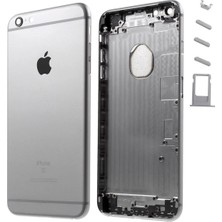 Genos Iphone 6s Plus Modeli Uyumlu Boş Kasa Siyah (Koyu Gri) Tam Modeli Uyumlu