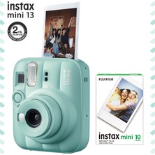 Fujifilm Instax Mini 13 Yeşil Fotoğraf Makinesi ve 10'lu Mini Film