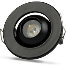 MiraLive 1 Adet Noas YL94 0201 Siyah Kasa 1W LED Spot 6500K Beyaz Işık