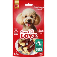 Euro Dog Ilkestor Snack Love Köpek Ödülü Burgulu Kalsiyum Kemik Çubuk Üzerine Sarılı Ördek Etli 7 cm 70 gr