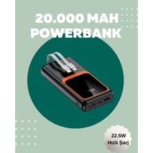 MiraLive Dijital Ekranlı 20.000 Mah Powerbank | 22.5W Hızlı Şarj + Çoklu Bağlantı Seçeneği