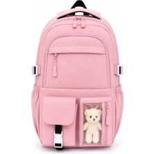 Bambus Home Kawaii Kore Tarzı Aksesuarlı Ortopedik Yerli Günlük Okul Çantası