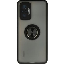 MiraLive Mey Ithalat®   Redmi Note 10 Pro Kılıf Montreal Yüzüklü Silikon Kapak - Siyah