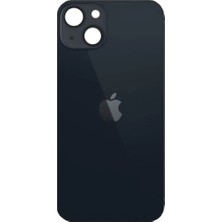 Genos Iphone 13 Modeli Uyumlu Arka Cam Kapak Siyah Renk Bighole