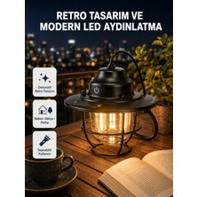 MiraLive Retro Kamp Lambası Su Geçirmez Taşınabilir Gece Işığı Uzun Pil Ömürlü