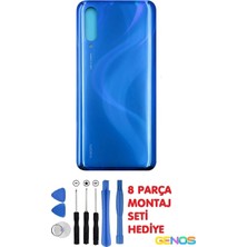 Genos Xiaomi Mi 9 Lite Arka Cam Kapak Batarya Pil Kapağı Mavi