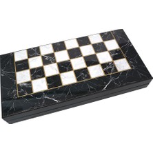 Ks Games Master Classic Tavla Siyah  Beyaz Mermer Desenli
