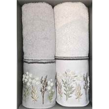 Özdilek Ditsy Garden Havlu  Kr Gri-Gri 2li Kt. Hvl Nakışlı3