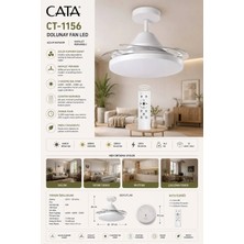 Cata CT-1156 3 Renk Yanmalı Dolunay Fan LED Işıklı Hayalet Pervaneli Tavan Vantilatörü