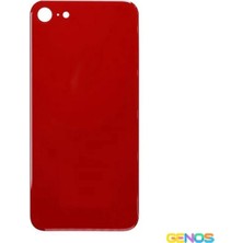 Genos iPhone Se 2020 Uyumlu Geniş Kamera Delikli Batarya Kapağı (Kırmızı) (SN807911)
