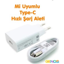 Genos Xiaomi Redmi Note 8 Pro Uyumlu Şarj Aleti Adaptörü ve Type-C Kablosu