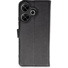 Nemere Mey Ithalat®   Redmi 13 4g Kılıf Trend S Plus Kapaklı Kılıf - Siyah