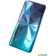 Genos Xiaomi Mi 10T / Mi 10T Pro Uyumlu   Arka Cam Pil Kapağı Batarya Kapağı Mavi