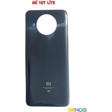 Genos Xiaomi Mi 10T Lite Uyumlu Arka Cam Pil Kapağı Batarya Kapağı Siyah