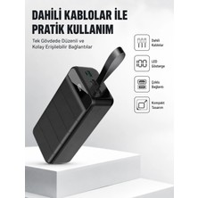 MiraLive 50.000 Mah Kapasiteli Powerbank – Hızlı Şarj Destekli, 4 USB Portlu, LED Işıklı Taşınabili