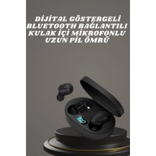 MiraLive Kulaklık Dijital Göstergeli Bluetooth Bağlantılı Kablosuz Kulak Içi Mikrofonlu Dokunmatik Kon
