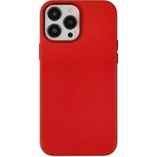 TeknoKapsül Newface Apple Iphone 13 Pro Max Kılıf Asya Deri Silikon - Kırmızı