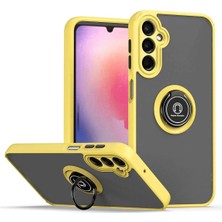 Ankaverse®  Samsung Galaxy S24 Kılıf Montreal Yüzüklü Silikon Kapak - Sarı