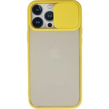 Verto Newface Apple iPhone 13 Pro Max Kılıf Palm Buzlu Kamera Sürgülü Silikon - Sarı