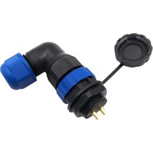 TeknoKapsül SD20 Su Geçirmez 2 Pin 20 mm Yuvarlak Konnektör 90° Dirsek
