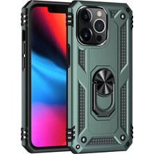 TeknoKapsül Newface Apple Iphone 13 Pro Max Kılıf Sofya Yüzüklü Silikon Kapak - Yeşil